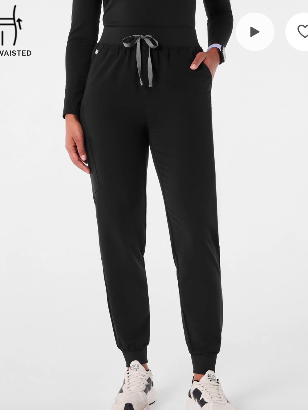 Figs Women's Black Drawstring Jogger Track Pants